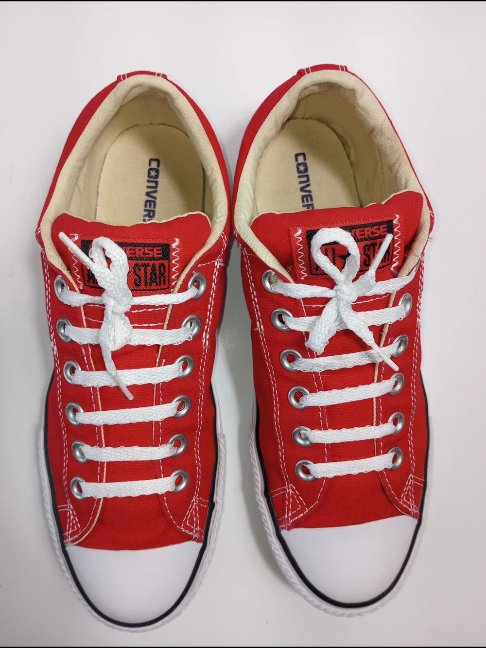Converse Red Low Top Sneakers with White Accents